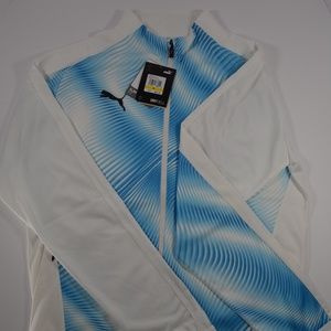New Puma Men's Marseille Stadium White Blue Full-Zip DryCELL Jacket